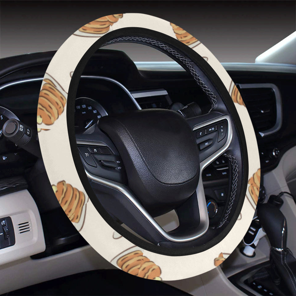 Pancake Pattern Print Design 01 Car Steering Wheel Cover
