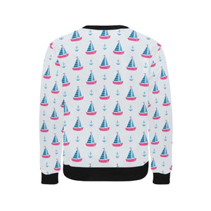 Sailboat anchor pattern Men's Crew Neck Sweatshirt
