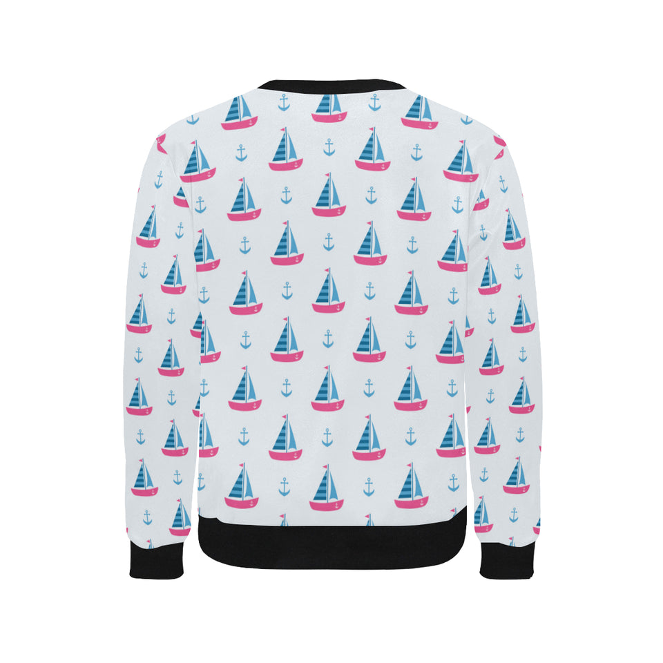 Sailboat anchor pattern Men's Crew Neck Sweatshirt