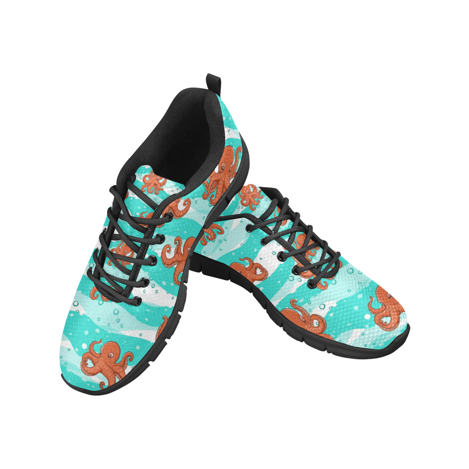 Octopuses sea wave background Women's Sneaker Shoes