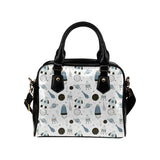 Hand drawn space elements space rocket star planet Shoulder Handbag