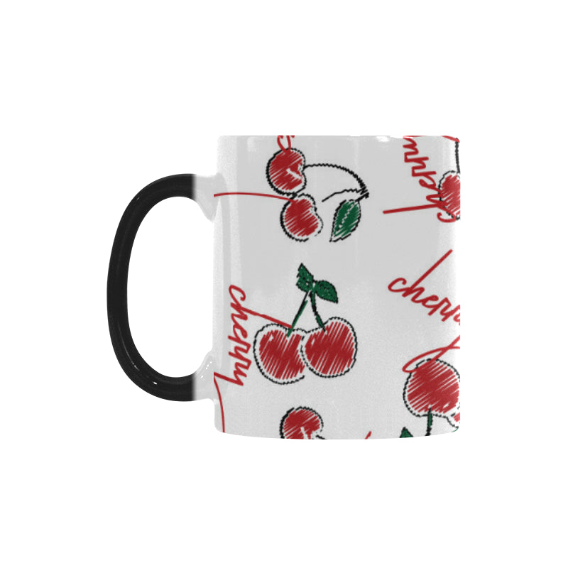 Hand drawn cherry pattern Morphing Mug Heat Changing Mug
