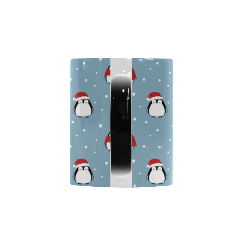Cute penguin christmas snow pattern Morphing Mug Heat Changing Mug