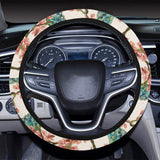 Peacock tropical flower pattern Car Steering Wheel Cover