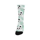 Panda pattern tropical leaves background Crew Socks