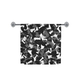 Crow illustration pattern Bath Towel