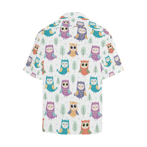 Cute owl pattern Men's All Over Print Hawaiian Shirt