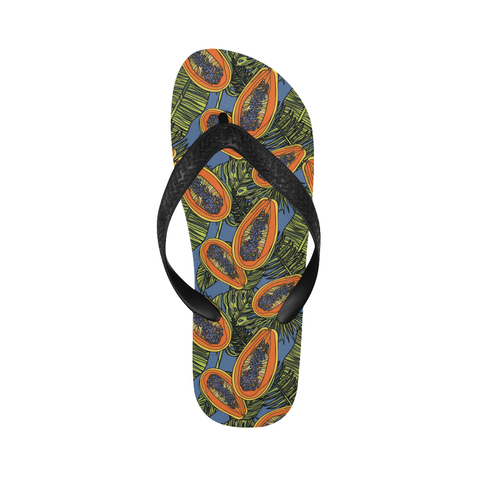 Colorful papaya tropical leaves Unisex Flip Flops