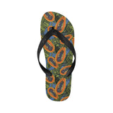 Colorful papaya tropical leaves Unisex Flip Flops