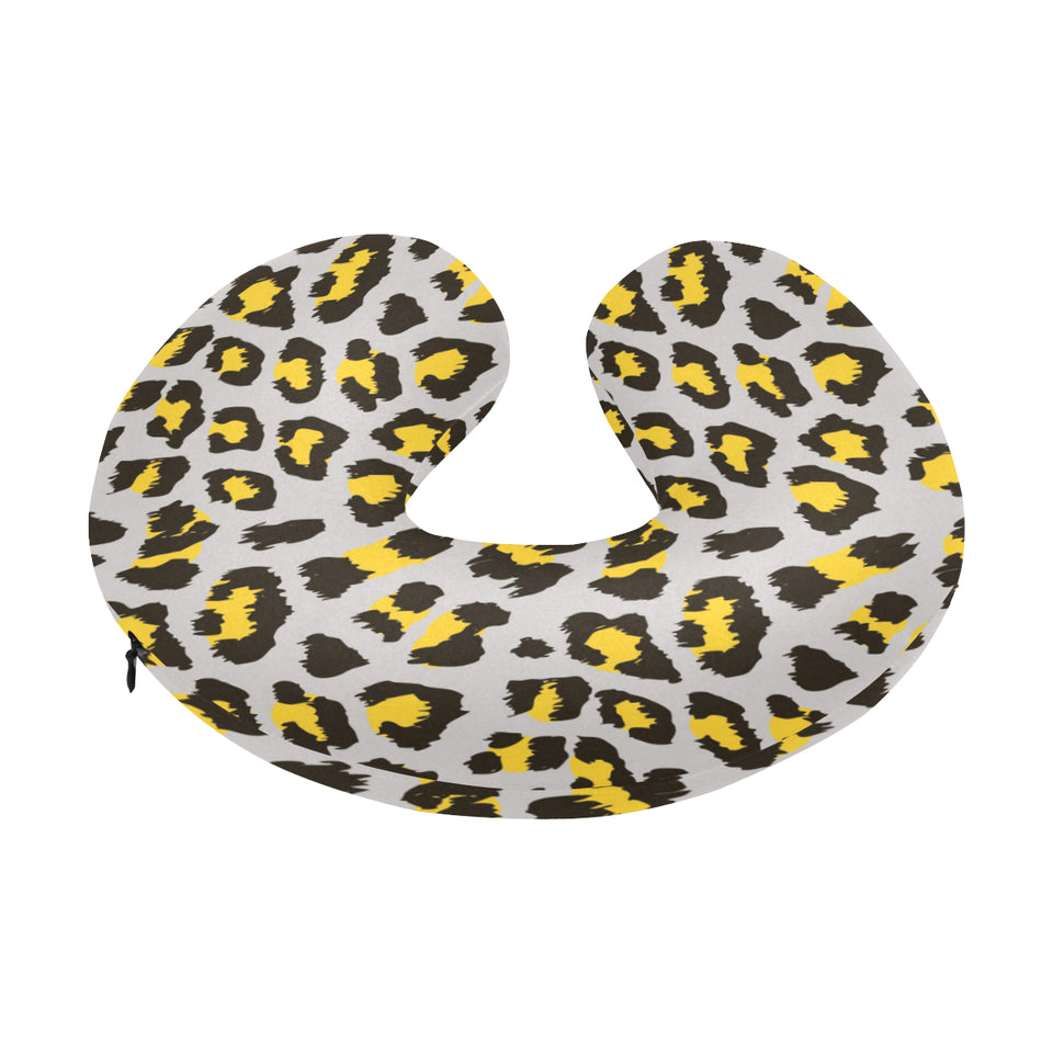 Gray Leopard print pattern U-Shaped Travel Neck Pillow