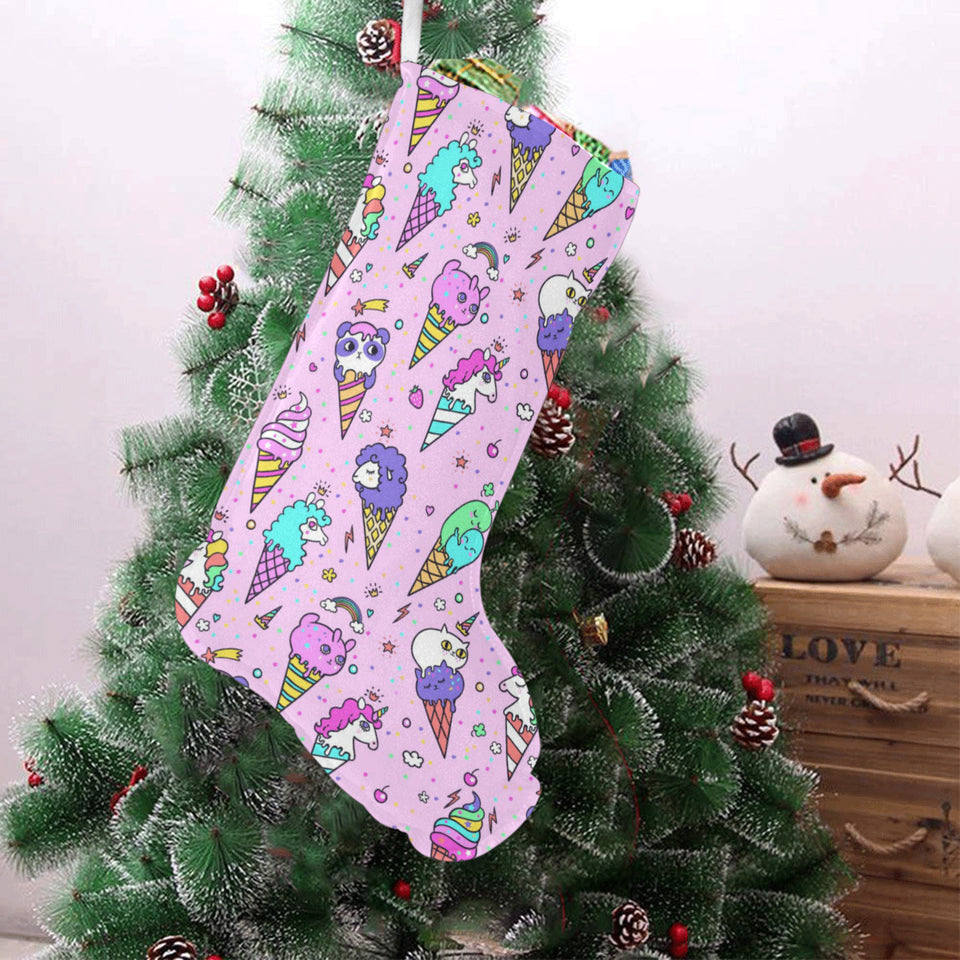 Cute ice cream cone animal pattern Christmas Stocking