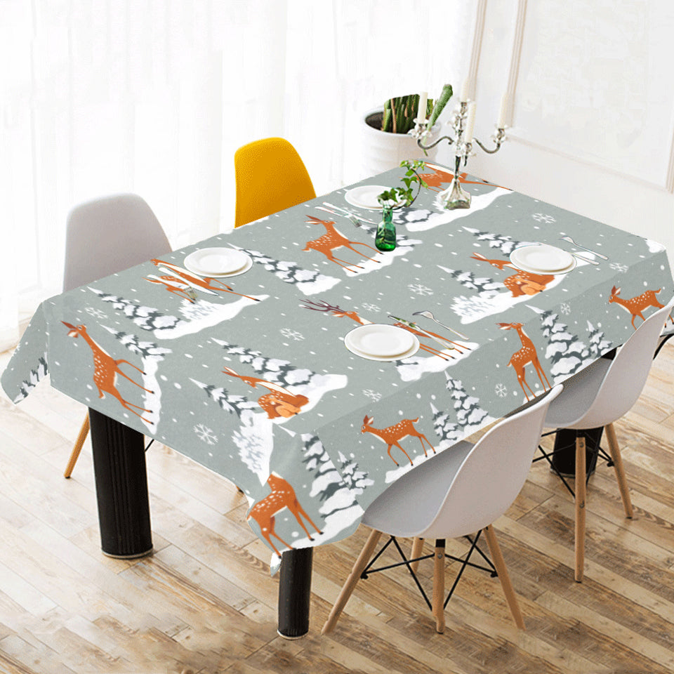 Beautiful deers Winter Christmas Tablecloth