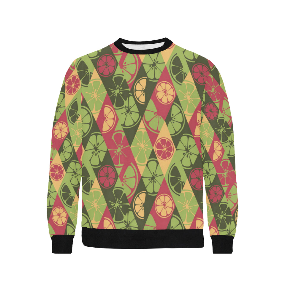 Cool Geometric lime pattern Men's Crew Neck Sweatshirt