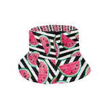 Watercolor paint textured watermelon pieces Unisex Bucket Hat