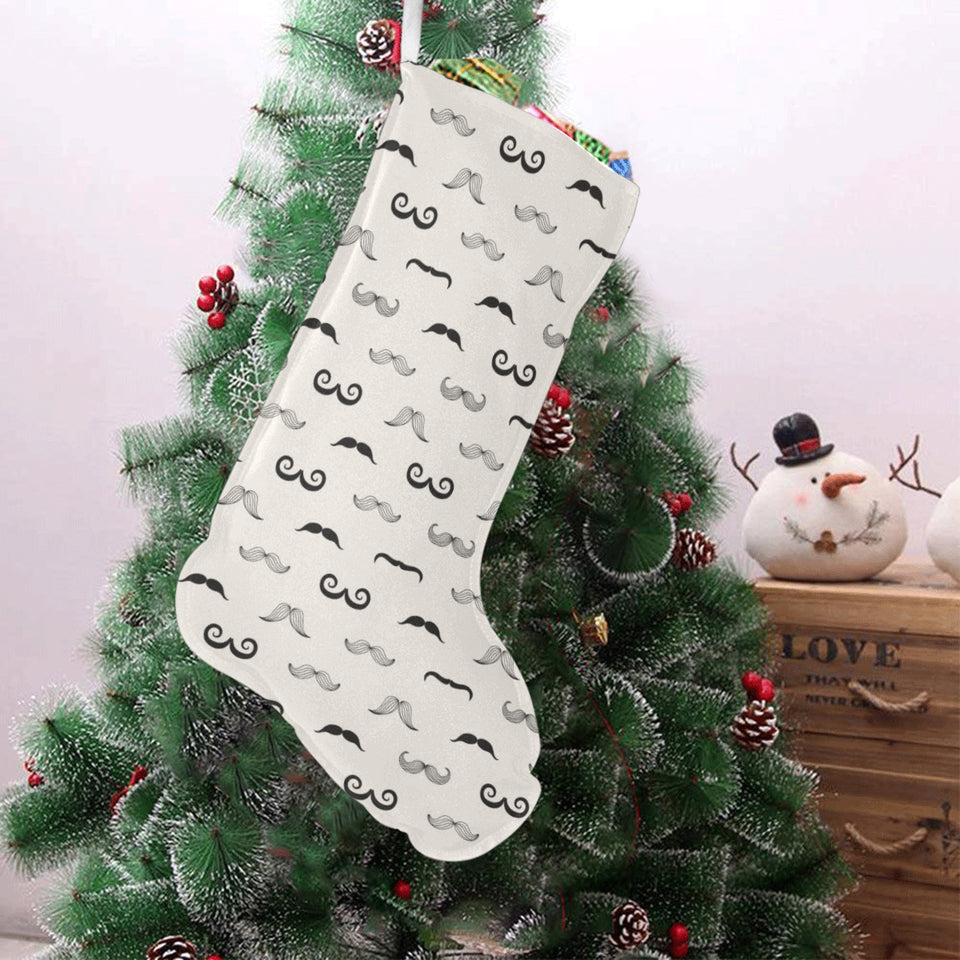 Mustache Beard Pattern Print Design 05 Christmas Stocking