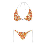 Orange yellow orchid flower pattern background Sexy Bikinis Two-Piece Swimsuits