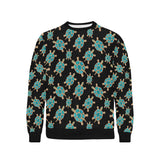 Sea turtle blue stone pattern Men's Crew Neck Sweatshirt
