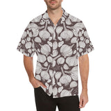 Garlic bulb dark background Men's All Over Print Hawaiian Shirt