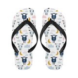 Cute sleeping sheep moon cloud pattern Unisex Flip Flops