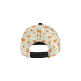 Cute brown pomeranian paw leave bone pattern All Over Print Snapback Cap