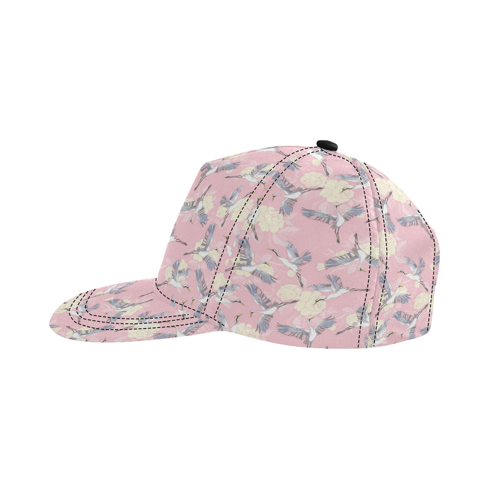 Japanese crane rose pattern All Over Print Snapback Cap