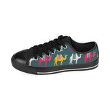 Camel pattern Men's Low Top Canvas Shoes Black