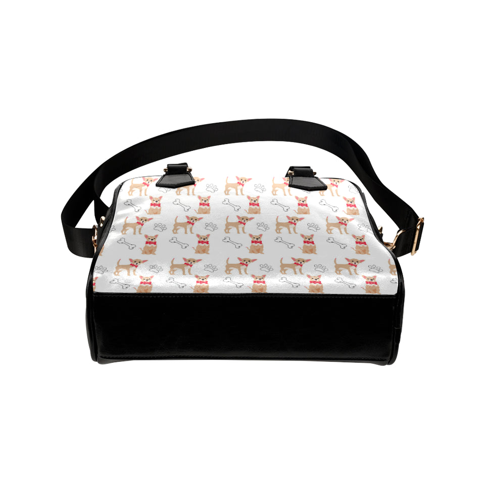 Chihuahua bone paw pattern Shoulder Handbag