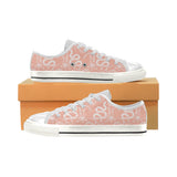 Snake lilies flower pattern Women's Low Top Canvas Shoes White