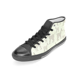 Little young goat pattern Women's High Top Canvas Shoes Black