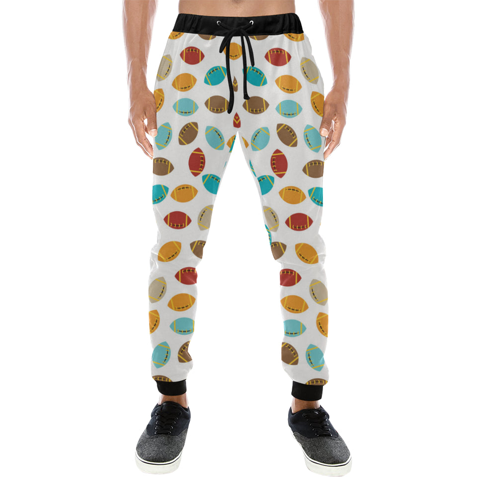 Colorful american football ball pattern Unisex Casual Sweatpants