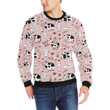 Cows milk product pink background Men's Crew Neck Sweatshirt