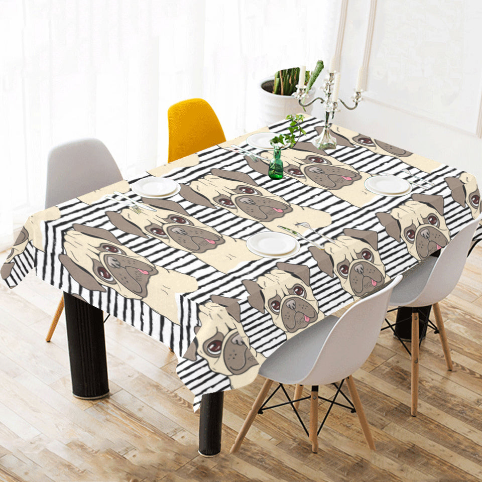 Happy pug pattern Tablecloth