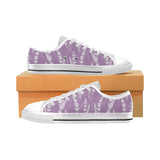 Lavender flowers purple pattern Men's Low Top Canvas Shoes White