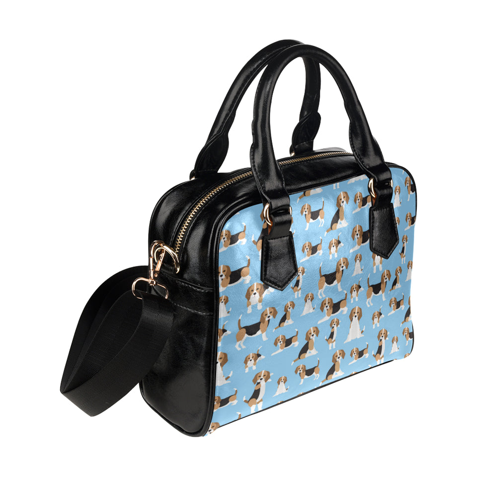 Beagle dog blue background pattern Shoulder Handbag