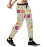 Onion garlic white red pattern Unisex Casual Sweatpants