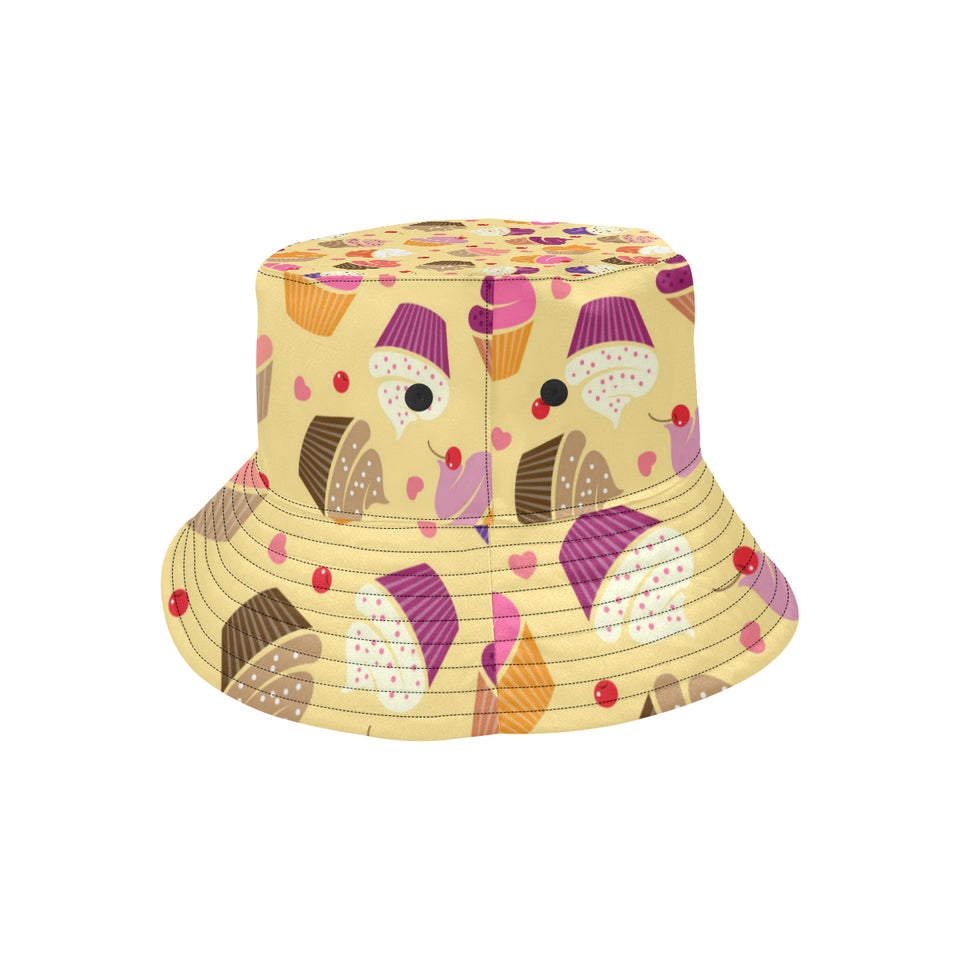 cake cupcake heart cherry pattern Unisex Bucket Hat