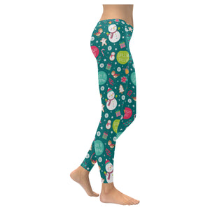 Snowman bird decorative elements christmas pattern Women's Legging Fulfilled In US