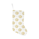 Gold Ornamental lotue waterlily symbol pattern Christmas Stocking