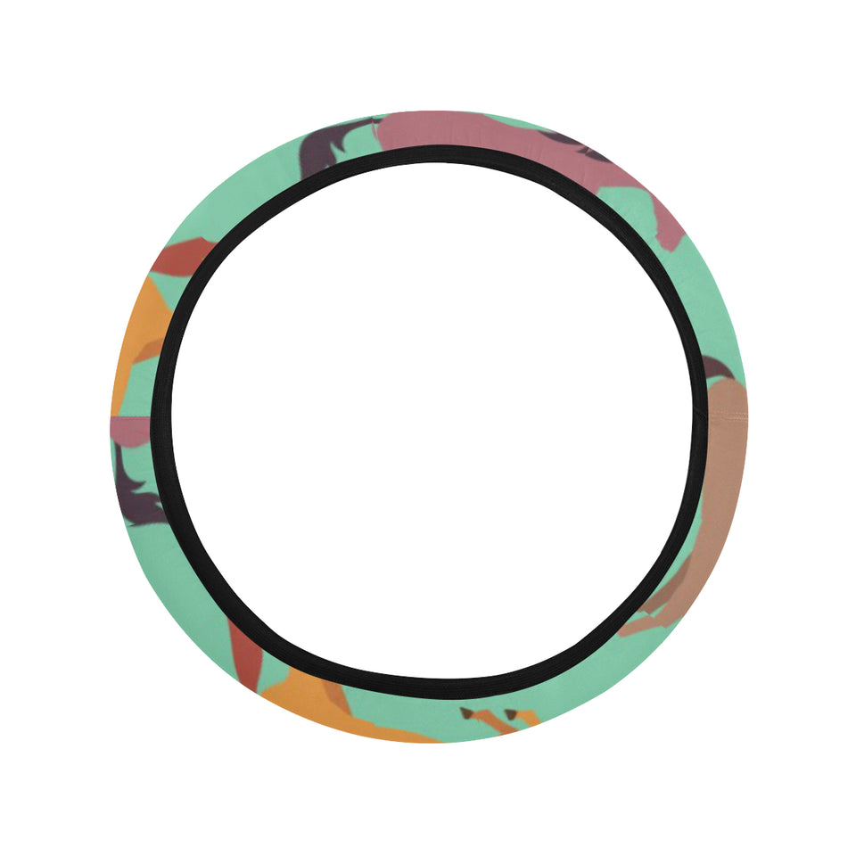 Colorful horses pattern Car Steering Wheel Cover