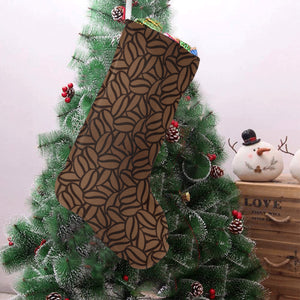 coffee bean pattern Christmas Stocking