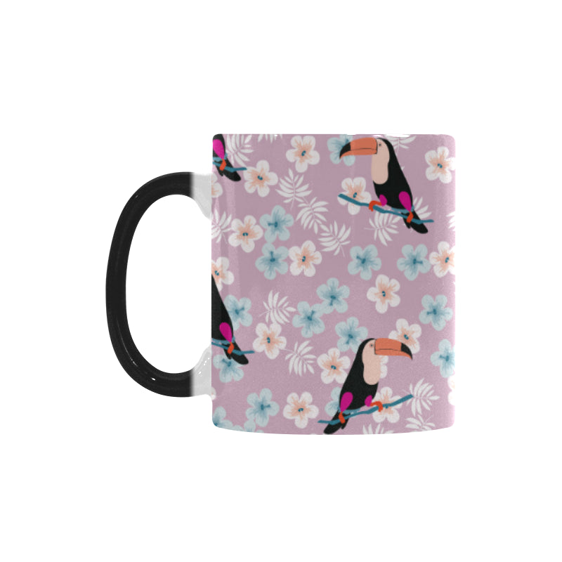 Beautiful toucan flower leaves Morphing Mug Heat Changing Mug