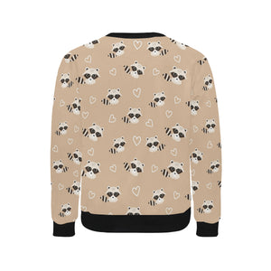 Cute raccoon heart pattern Men's Crew Neck Sweatshirt