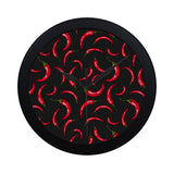 Chili peppers pattern black background Elegant Black Wall Clock