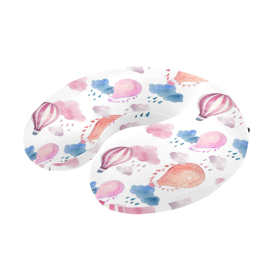 Watercolor air balloon cloud pattern U-Shaped Travel Neck Pillow