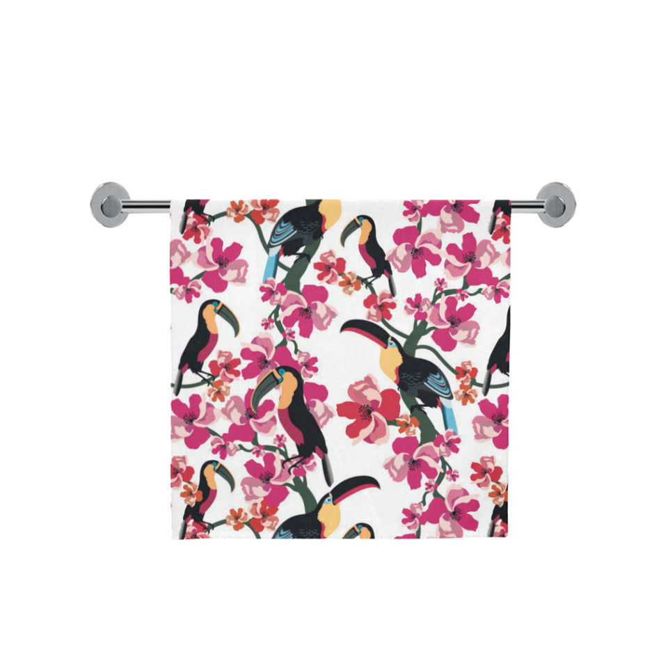 Toucan flower design pattern Bath Towel
