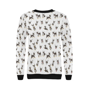 Chihuahua dog pattern Women's Crew Neck Sweatshirt