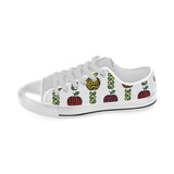 colorful apples leave zebra stripe Men's Low Top Shoes White