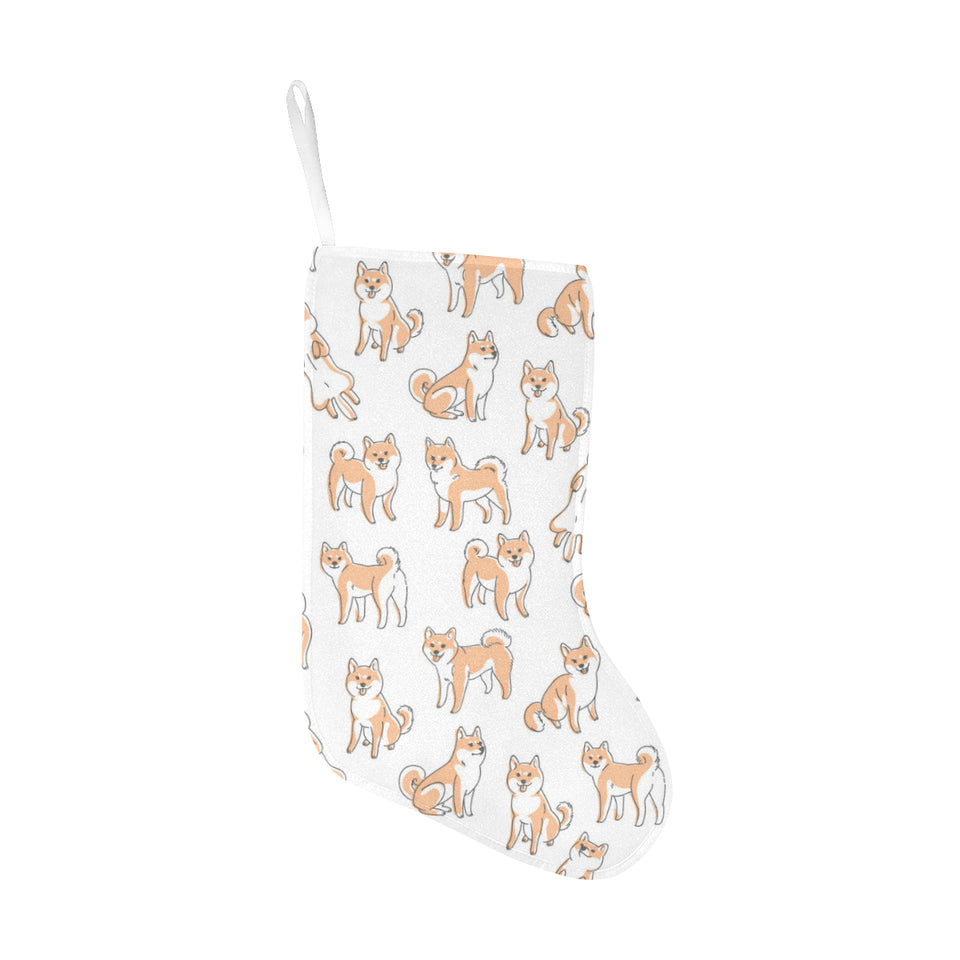 shiba inu dog pattern Christmas Stocking