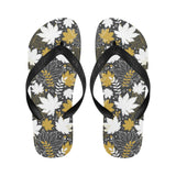 Beautiful gold autumn maple leaf pattern Unisex Flip Flops