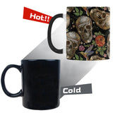 Skull rose humming bird flower pattern Morphing Mug Heat Changing Mug